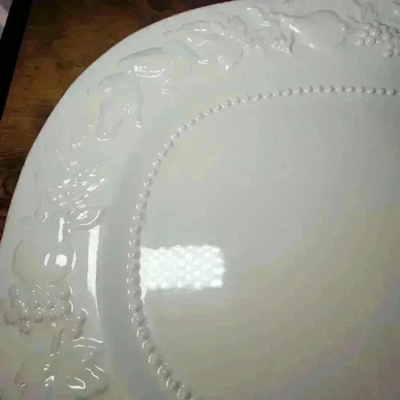 Better Homes & Gardens Heritage Collection Earthenware White Lg Serving Platter - Picture 4 of 8